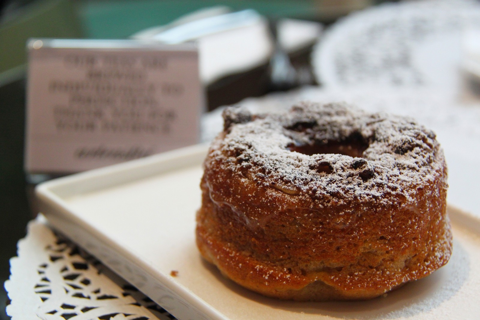 Donut with powdered sugar